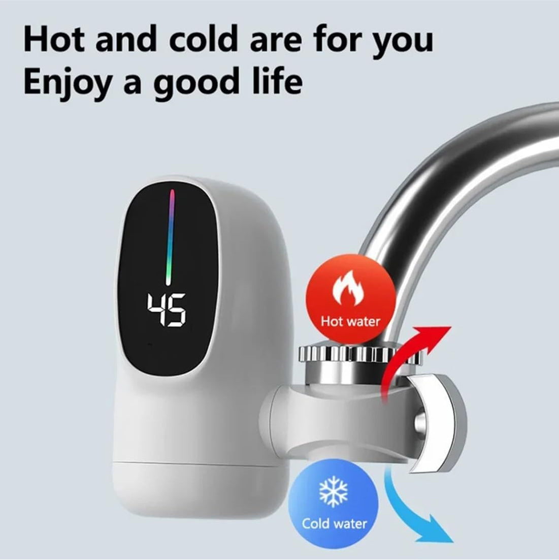 Electric Hot Water Faucet Adapter with Digital Display