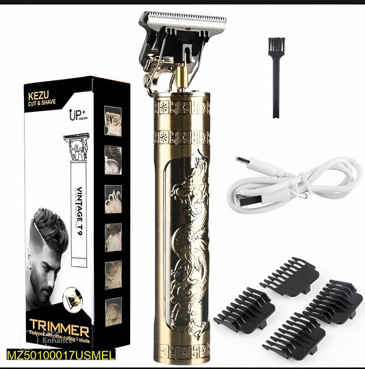 Professional Rechargeable T9 Hair Clipper & Hair Trimmer: Precision Beard Trimming & Styling with Titanium T-Blade, 0mm Cut, Cordless Operation"